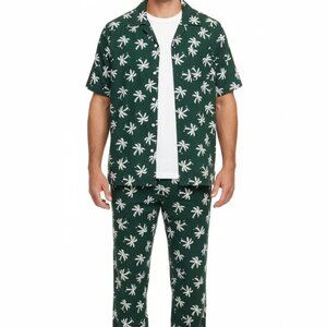 VTG NOS Fun Boxers 1970s Look 1950s Tropicals Mens Pajamas M Palm Tree Print NWT